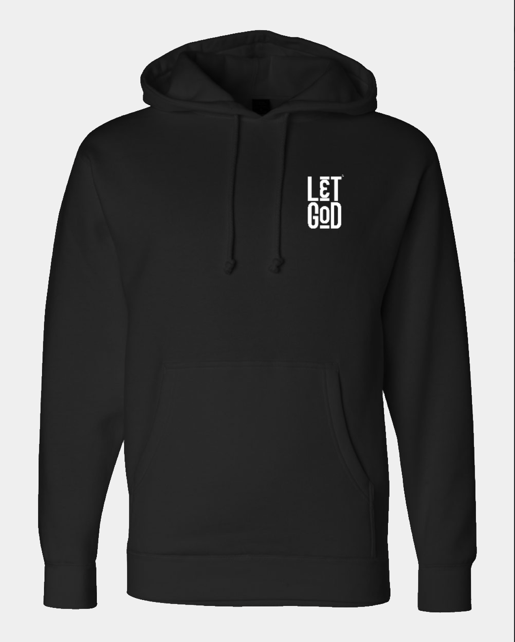 Black Hoodie with Let Go and Let God white text